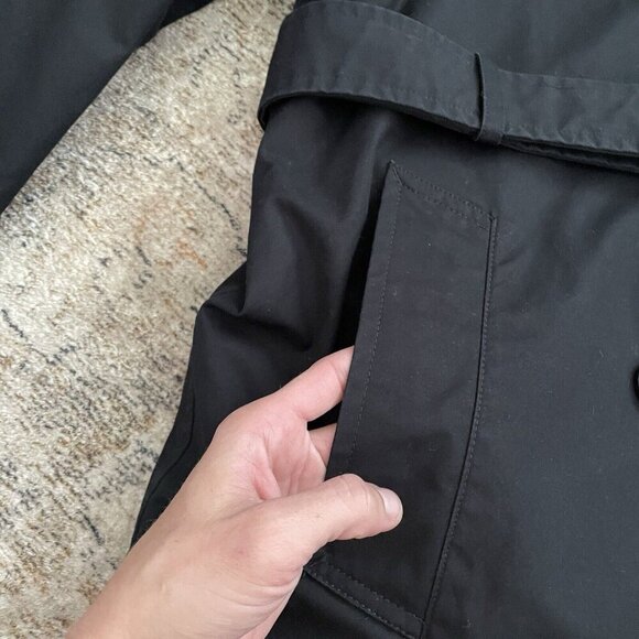 ANCHOR UNIFORM Long Trench Coat Womens 2 Tall Thinsulate Removable Lining Black - Picture 4 of 16